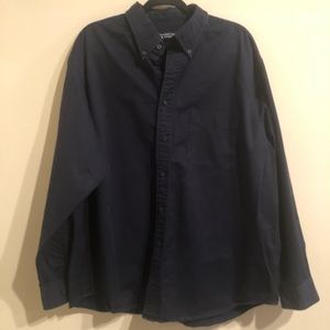 Men's Dark Blue Long Sleeve Button up Shirt